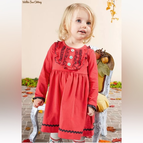 Matilda Jane red dress with antique buttons size 3 - 6 months. - Picture 1 of 6